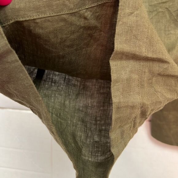 Mila Olive Green linen pull on pants size XS NWOT - Picture 10 of 13